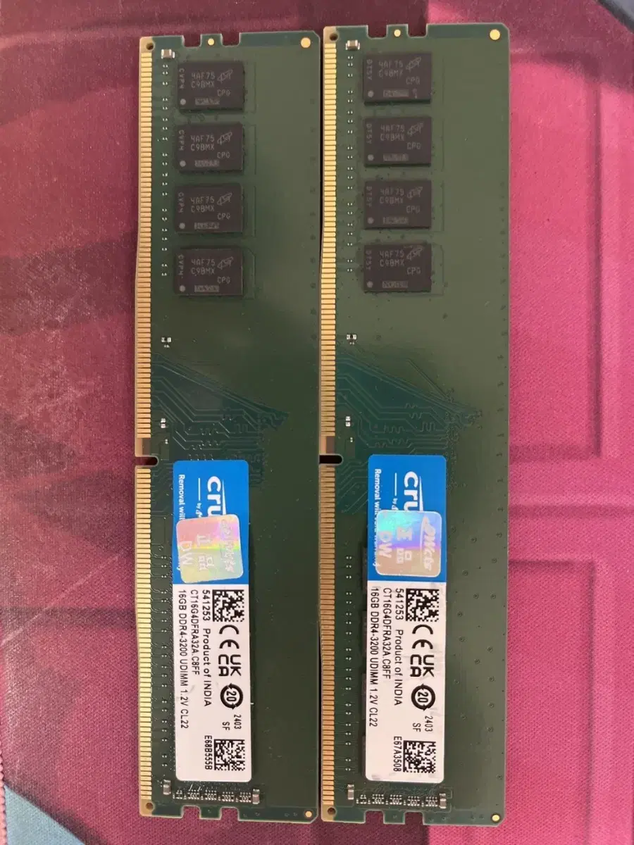 마이크론 램 DDR4 16GB(3200) 2개